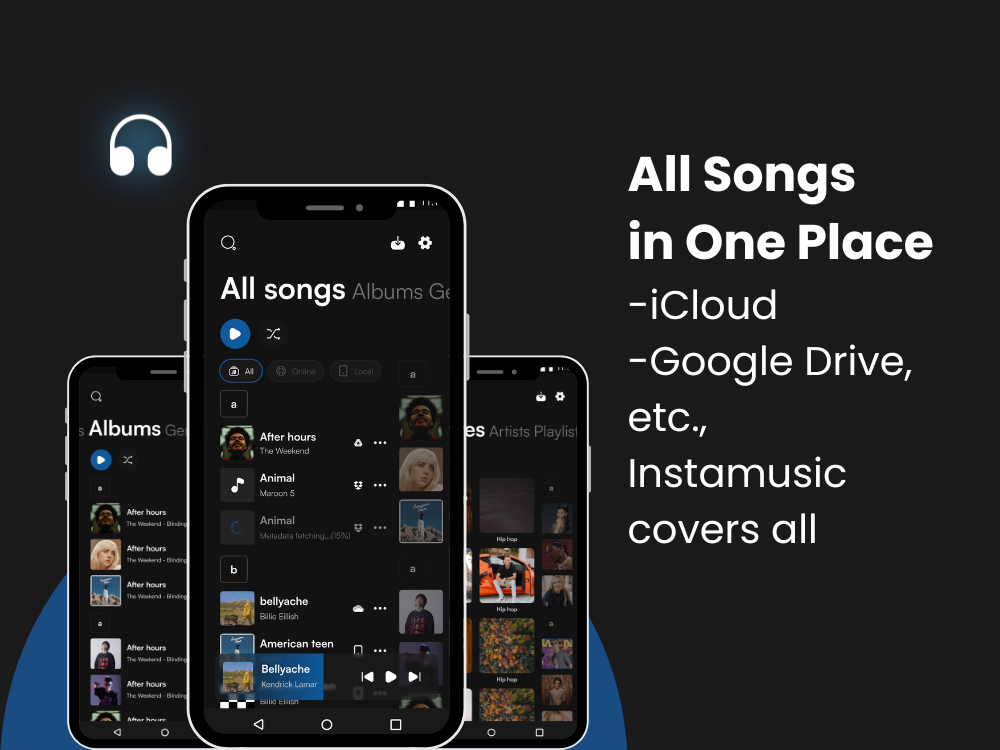 InstaMusic screens
